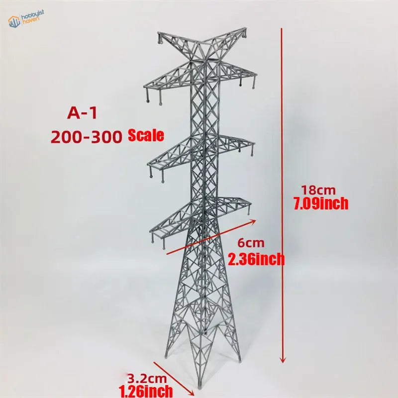 Gray metal 200-300 scale transmission tower from Multiple Scales Transmission Towers