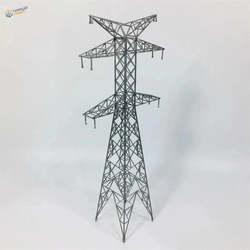 Gray metal lattice transmission tower model in multiple scales transmission