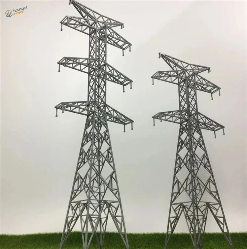 Gray lattice transmission towers in multiple scales design
