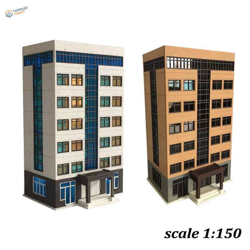Two 1:150 N scale building models for railroad scenery