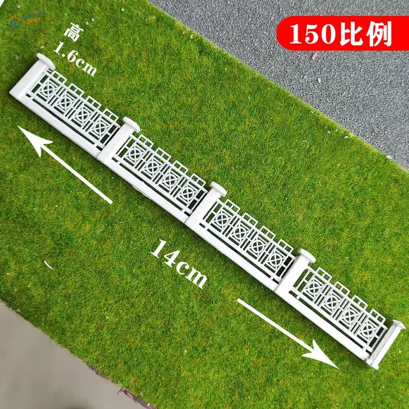 White abs plastic scale decorative fence with decorative lattice pattern and rounded posts for garden use