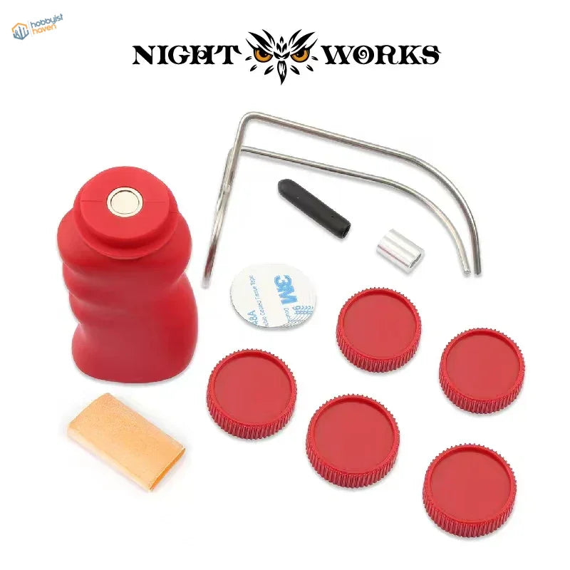 NightWorks painting handle red silicone grip with metallic cap