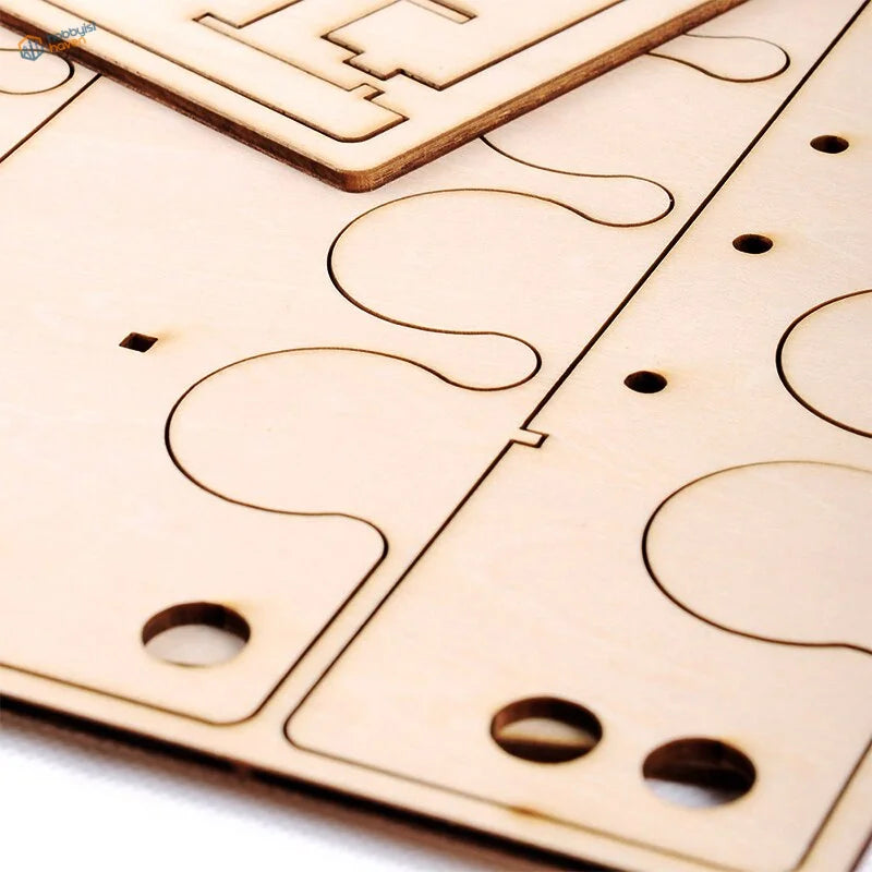 Light wooden puzzle rack for paint bottles and mixing cups