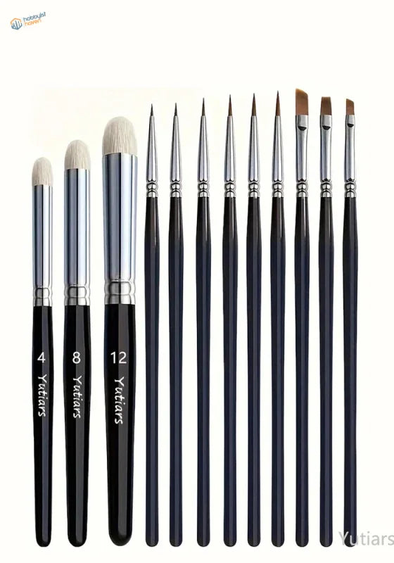 Yutians painting weathering brush set with 10 varied tips