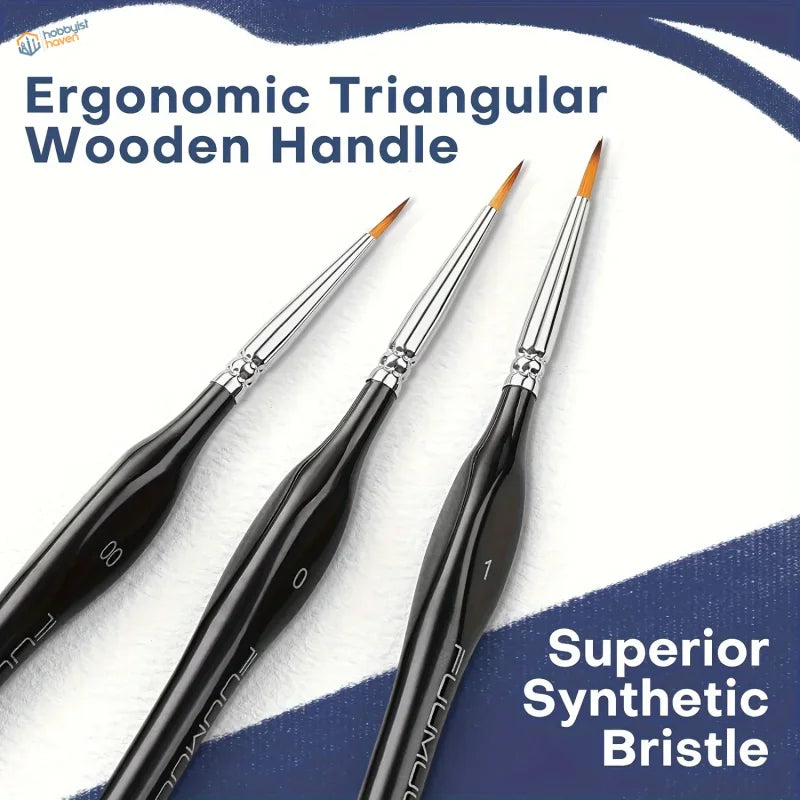 Painting weathering dry brushing brushes set with ergonomic handles