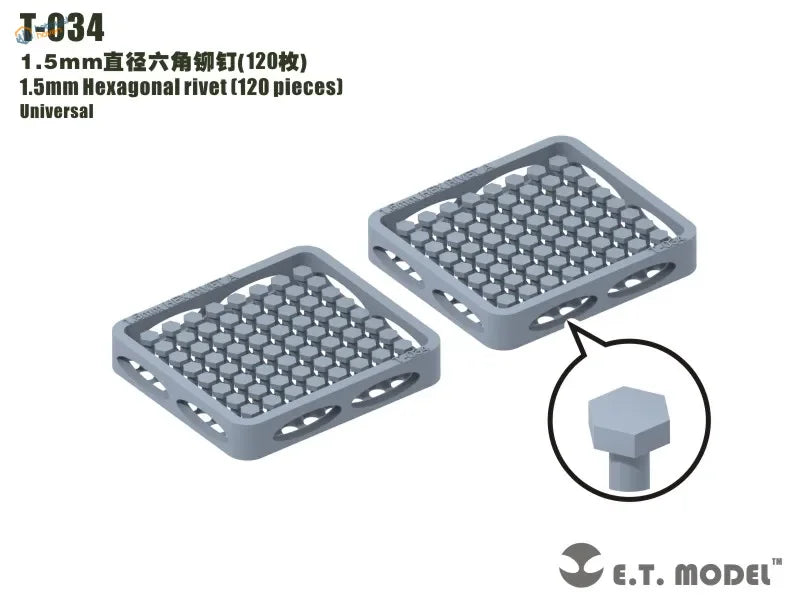 Gray 1.5mm hexagonal screws in trays, precision hobby tools, 120 pieces