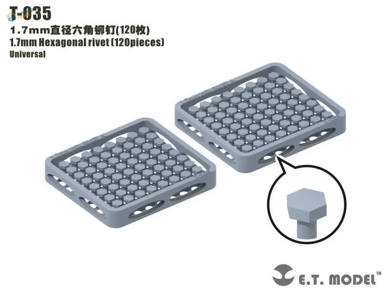 Gray 1.7mm hexagonal screws in trays, precision hobby tools Φ0.7-2.5mm