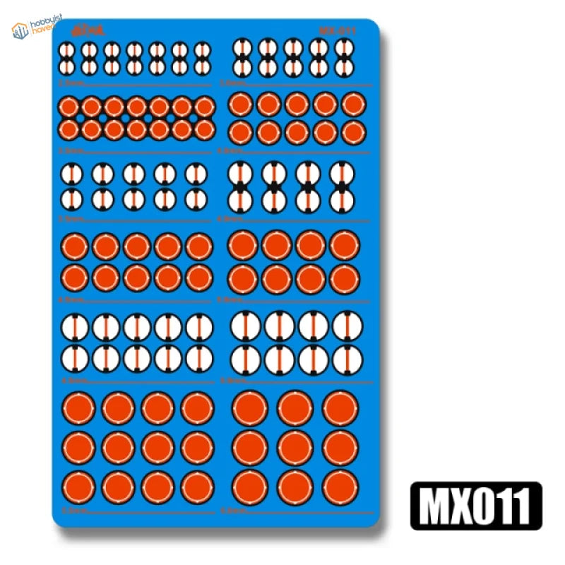 Photo etch round plates: blue MX011 decal sheet with orange white stickers for Gundam