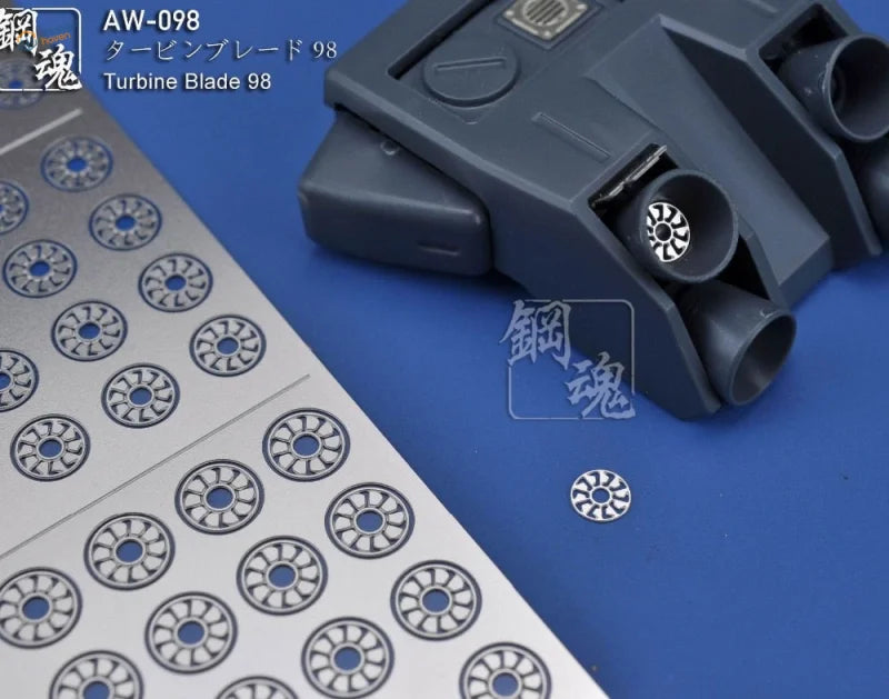 Gray Photoetch Gundam turbine blades 98 model with gear design