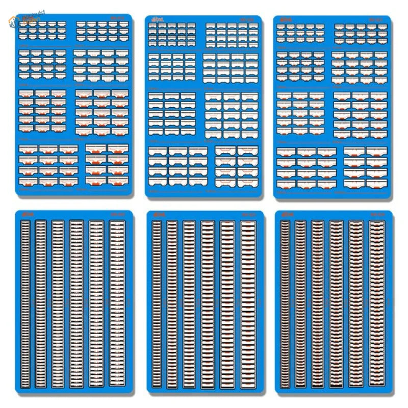 Photoetch heat sink with blue trays of white silver ethernet connectors