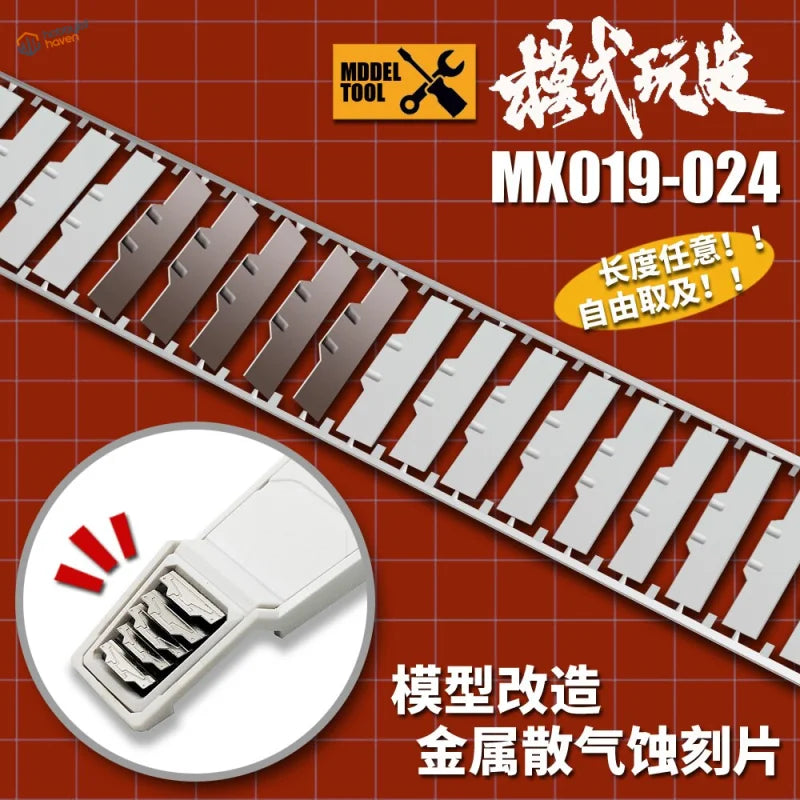 Photoetch heat sink with silver exhaust scraper blades and white clip