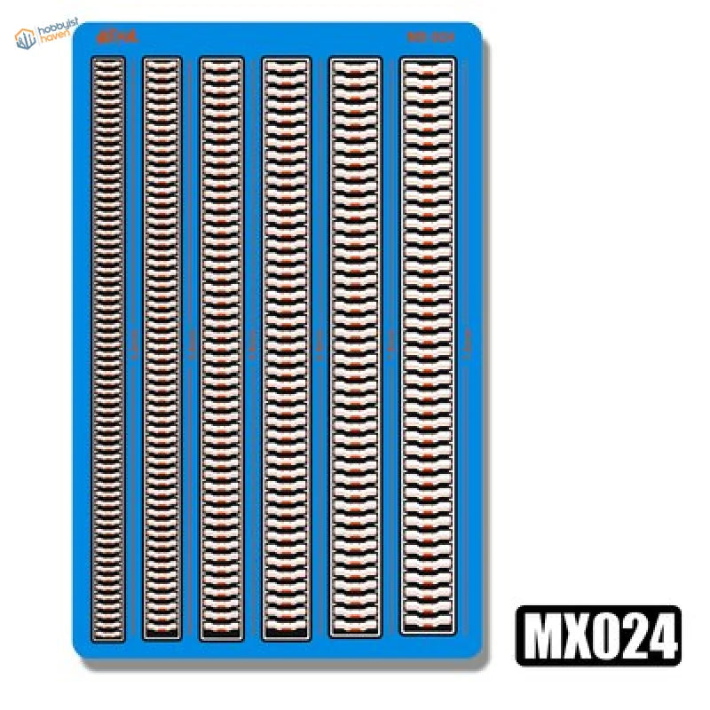 Blue plastic tray of photoetch heat sink train wheels for scale models