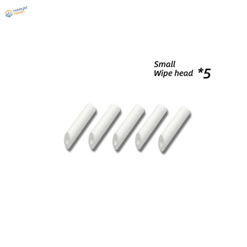Five white cylindrical wipe heads for Pigments and Paint Cleaning Pen
