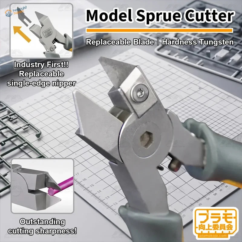 Plamokojo replaceable-blade single-edge nipper with its 3-piece spare tungsten blade case
