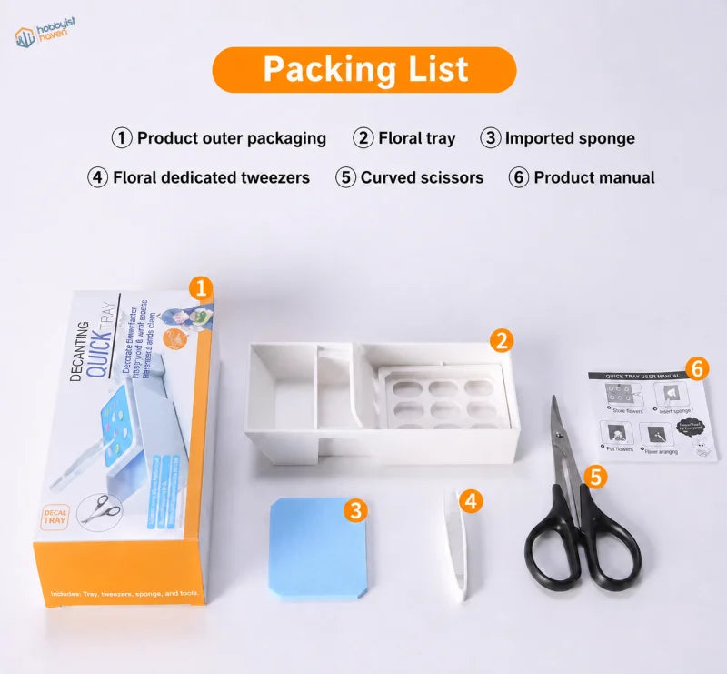 Plamokojo Water Decal Tray Set complete packing list