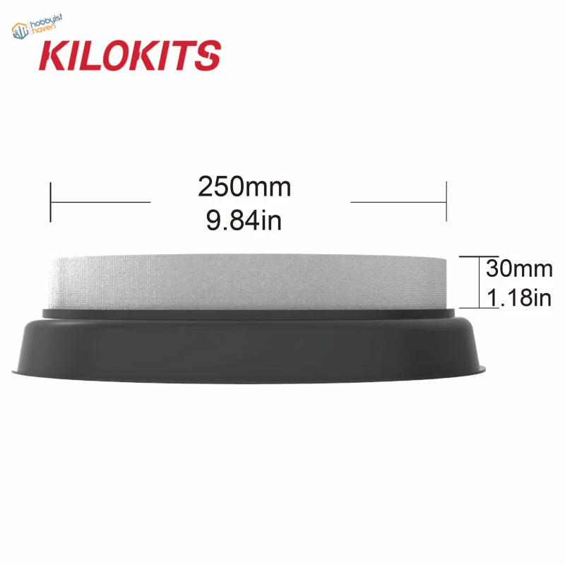 Kilokits black silver air filter on eps hard foam diorama base