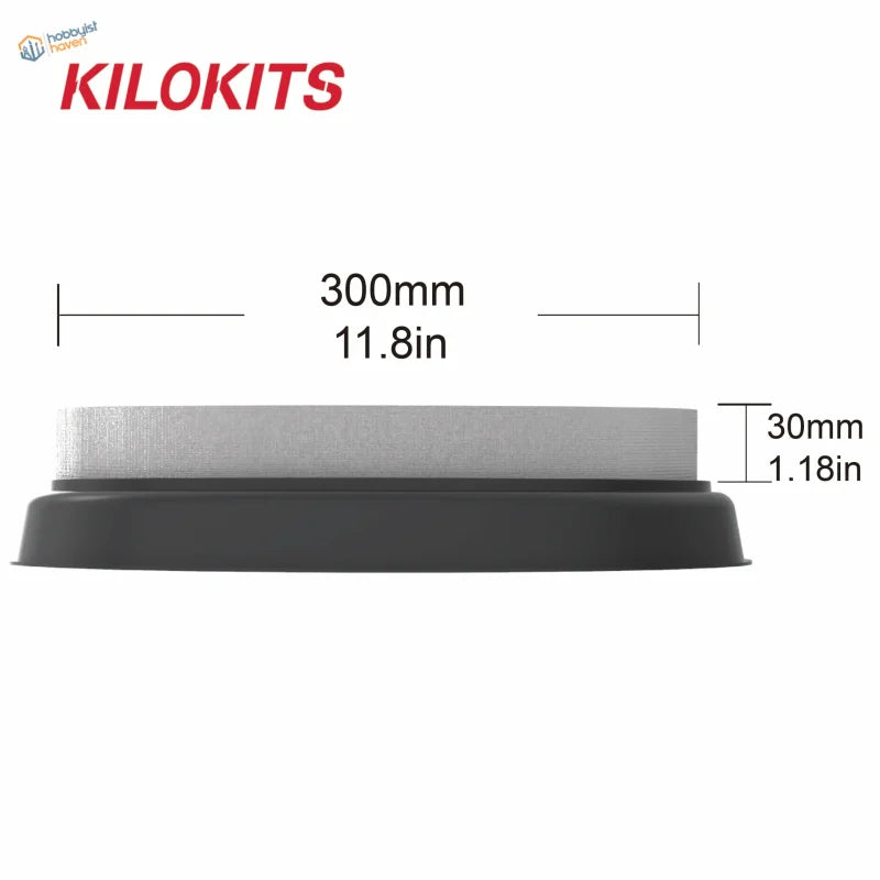 Kilokits 300mm eps hard foam grinding stone on black base for dioramas