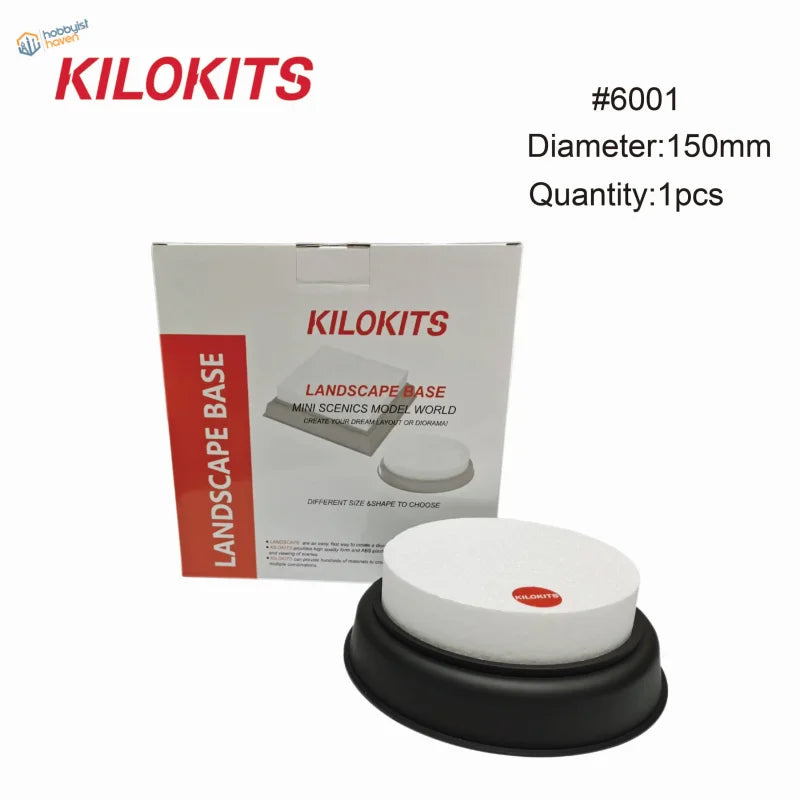 White and black Kilokits #6001 eps hard foam landscape base with circular white top