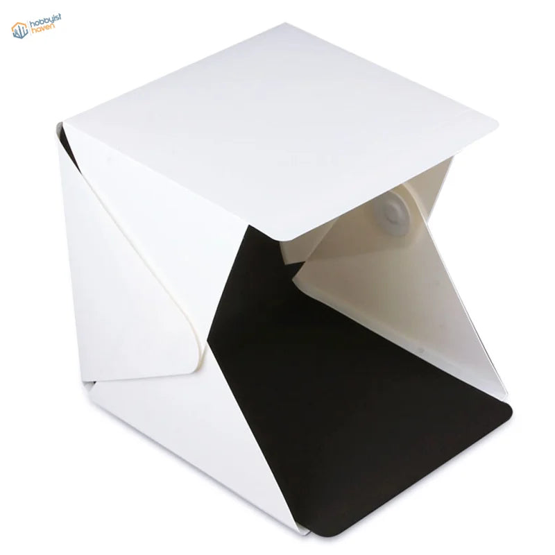 White and black portable LED lightbox with translucent panel