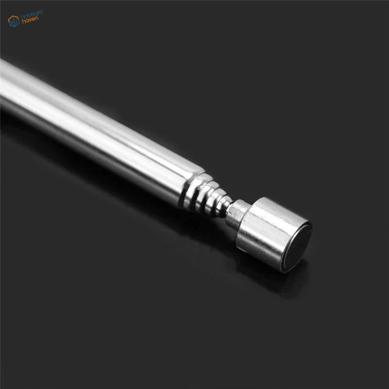 Portable telescopic magnetic pen with silver stainless steel rod