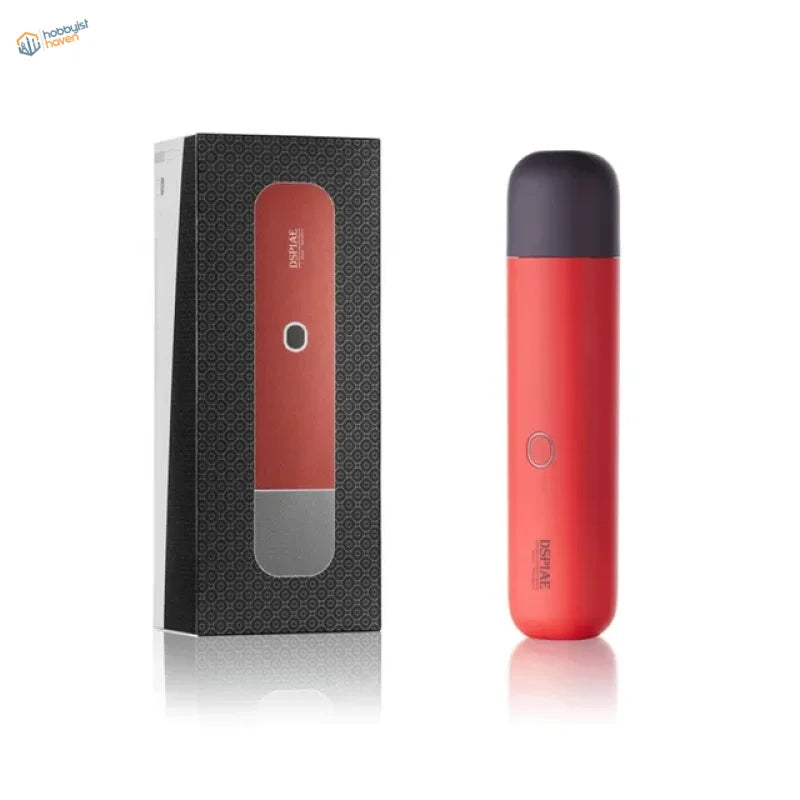 Red vape pen on portable wireless vacuum cleaner with matte black cap