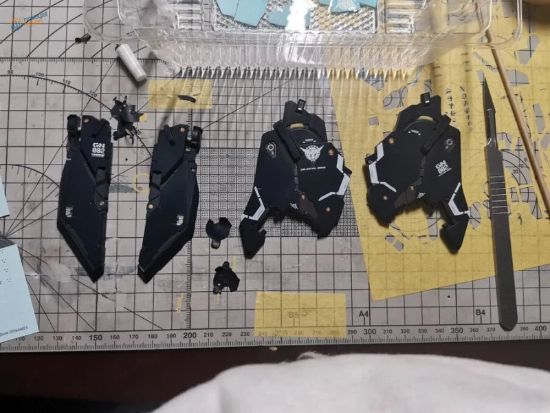 Pre-cut masking tape sheets for Fortune Meow’s Studio MG 1/100 GN-002 Dynames GK