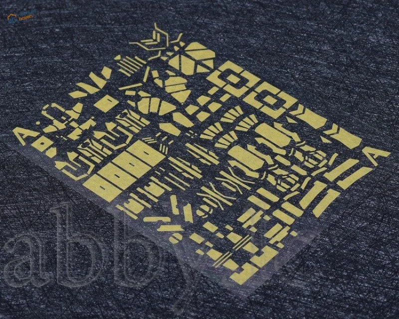 Pre-cut masking tapes set on dark heathered Jesta Cannon Aether t-shirt
