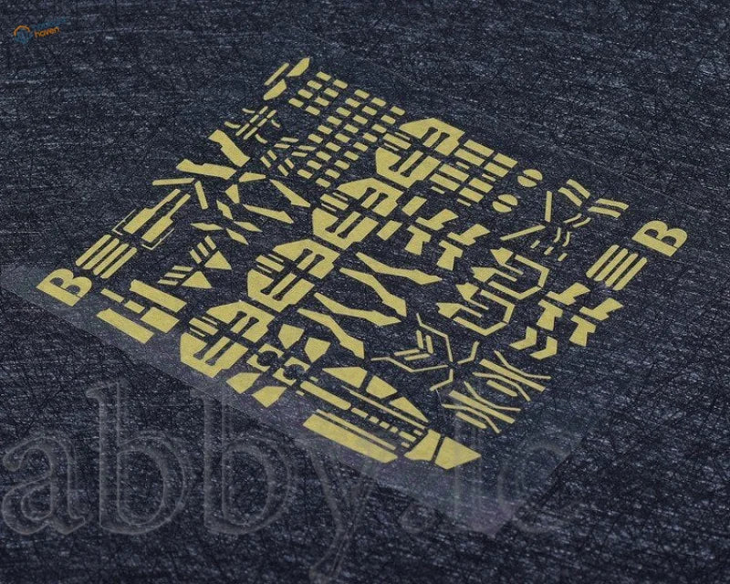 Yellow geometric stencil on dark fabric for pre-cut masking tapes set Jesta Cannon Aether