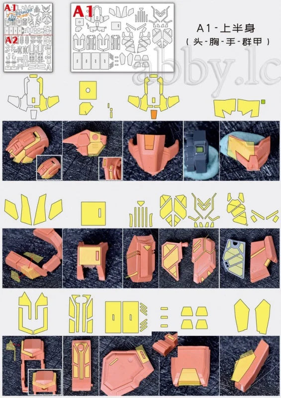 Pre-cut masking tapes set for MG Jesta Cannon AEther A1 upper body kit