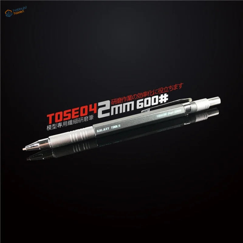 Silver Precision Sanding Stone Pen with textured grip