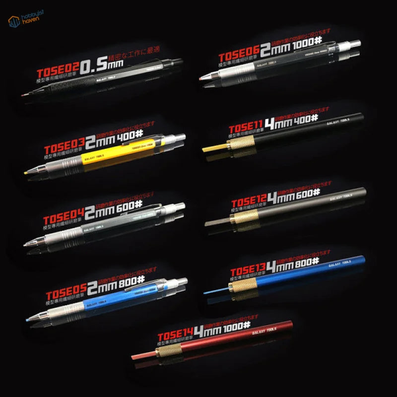 Precision sanding stone pen with 0.5mm silver lead tip