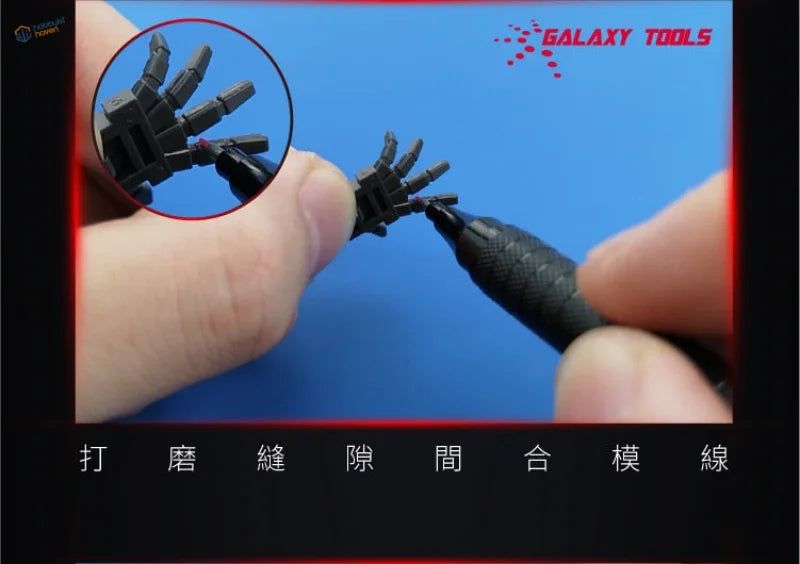 Black plastic articulated hand for Precision Sanding Stone Pen