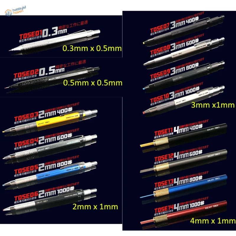 Tose precision sanding stone pen with black silver mechanical pencils
