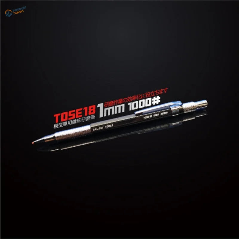 Precision sanding stone pen with sleek black tose 18 1mm lead pencil