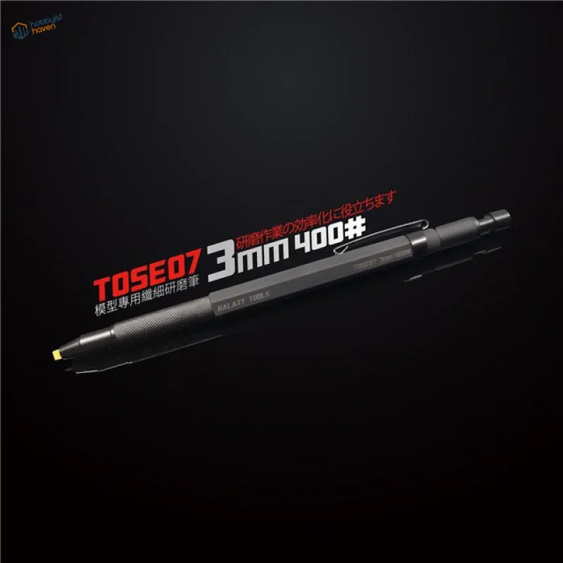 Precision sanding stone pen: black grip Galaxy Tools tose07 3mm pencil