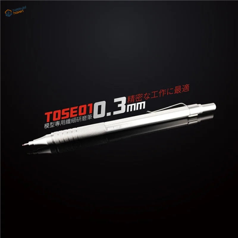 Precision sanding stone pen with 0.3mm silver mechanical pencil