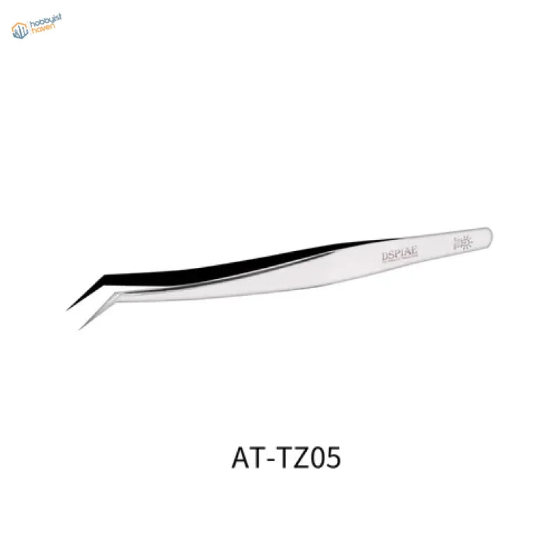 Precision stainless steel tweezers with silver-tipped blackened grips