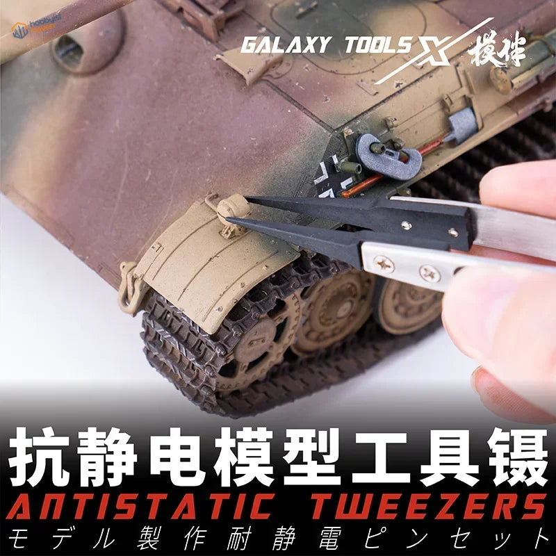 Pro-grade antistatic tweezers with replaceable chucks for precision hobby