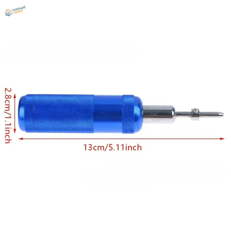 Professional blue aluminum nail presser tool with textured grip