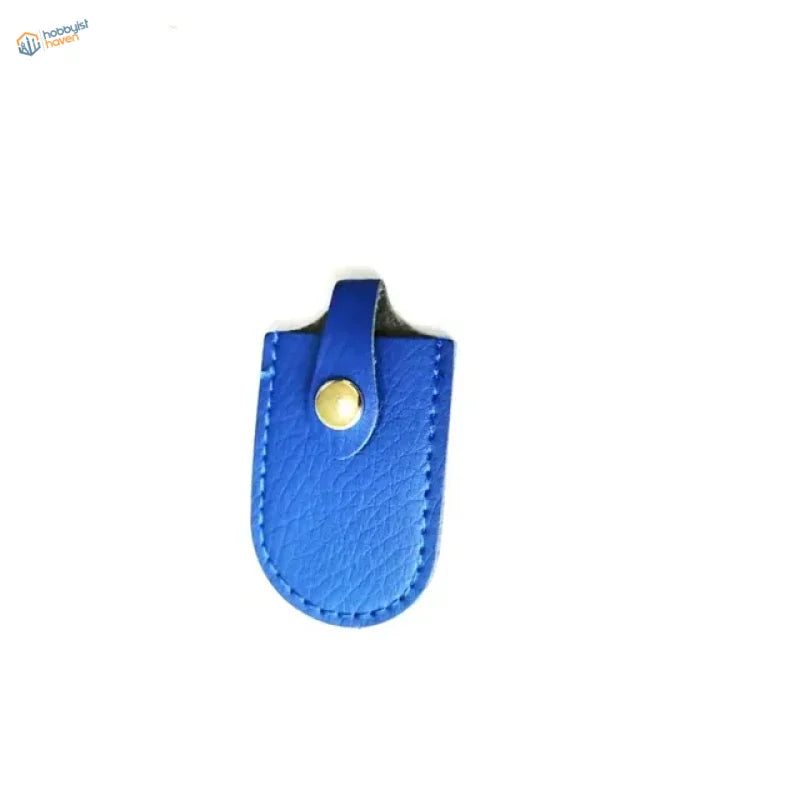 Blue leather protective holster for pliers with gold snap, model building tools