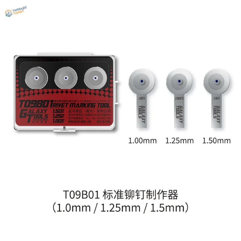 Galaxy tools T09B01 rivet making tool set in red black case