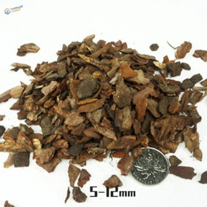 Rock-simulating tree bark chips for scale modeling dioramas