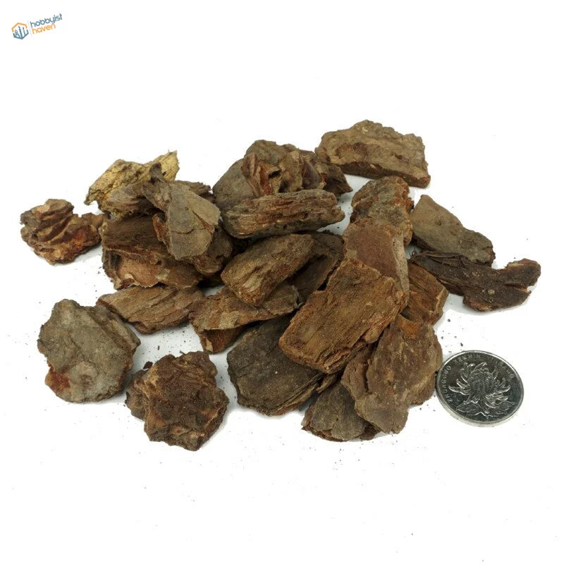 Rock-simulating tree bark pile for scale modeling dioramas