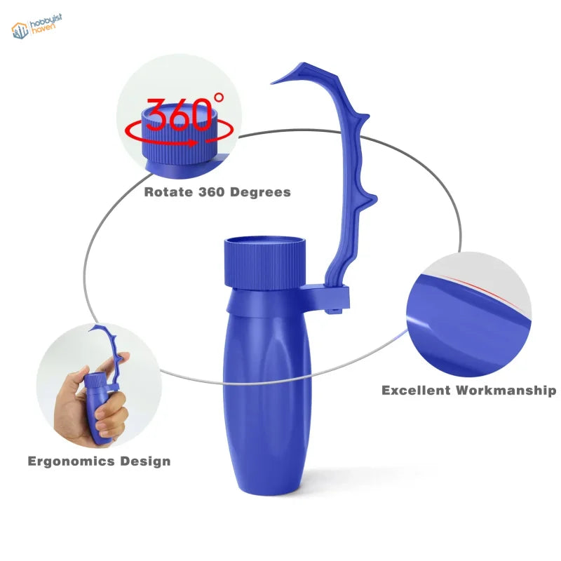 Blue rotating handle for figure painting with 360-degree cap