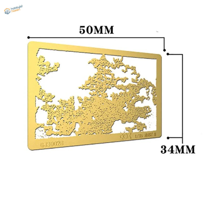 Gold corrosion stencil 50mm x 34mm for scale modeling tools
