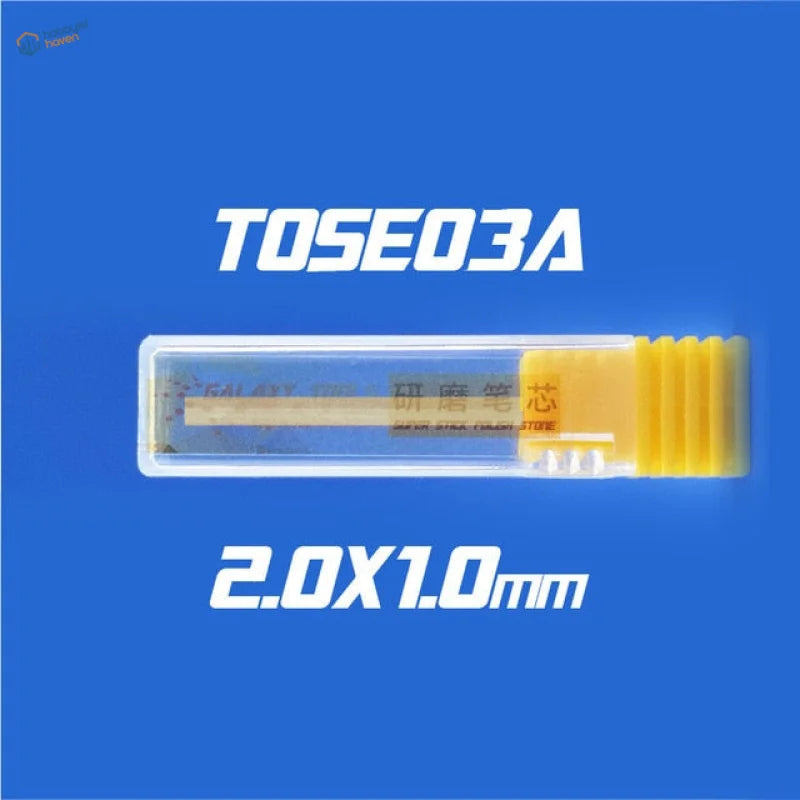 Yellow tose 03a sanding pen refill, 2.0x1.0mm grinding stone in clear case