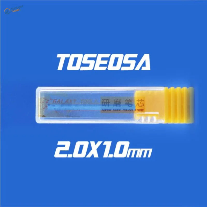 Toseosa yellow sanding pen refill in clear case with ridged cap