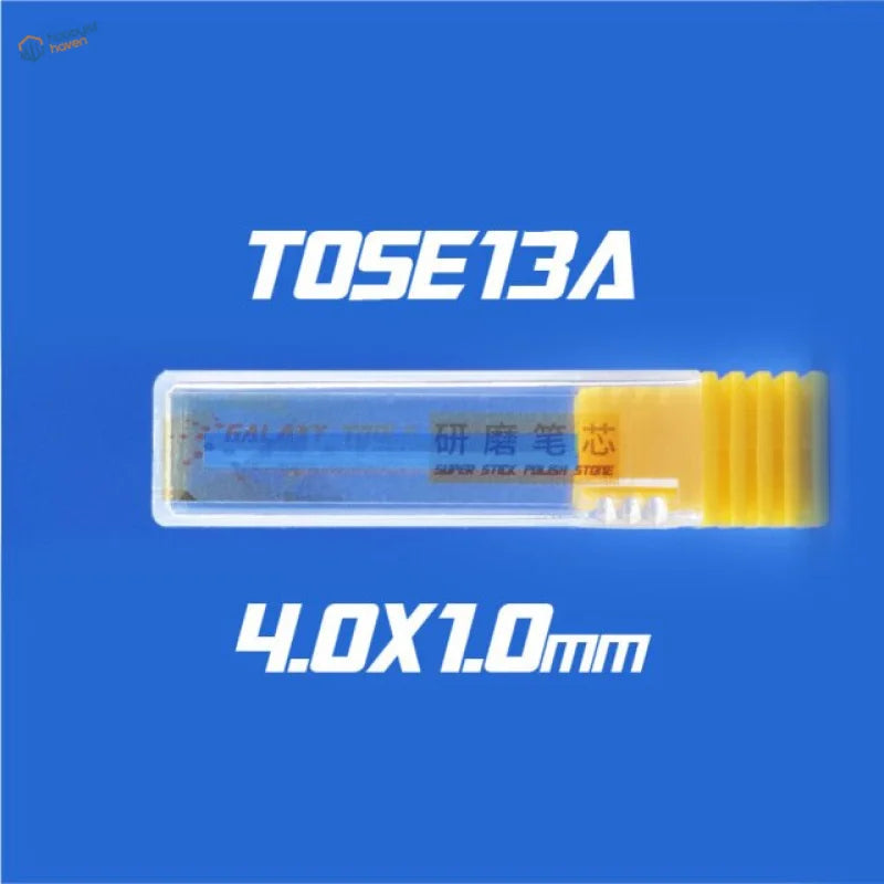 Sanding pen refill: 4.0x1.0mm yellow abrasive stick labeled tose13a