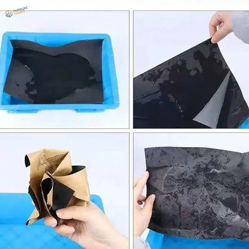 Premium sandpaper set with black marble-effect glossy transfer film