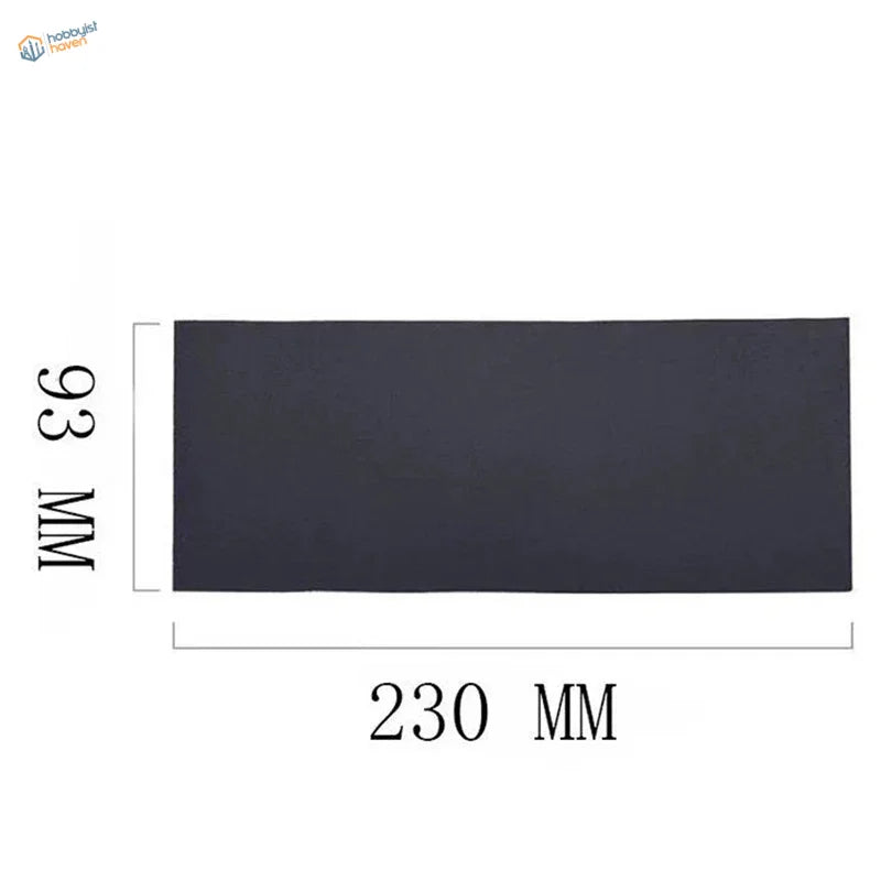 Sleek black 230 mm x 96 mm mat in premium sandpaper set